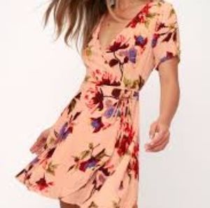 Lulu's floral mini wrap dress
